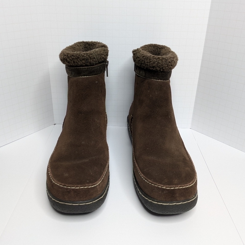 Lands' End Sherpa Lined Suede Ankle Boot 9.5 Women - Picture 4 of 8